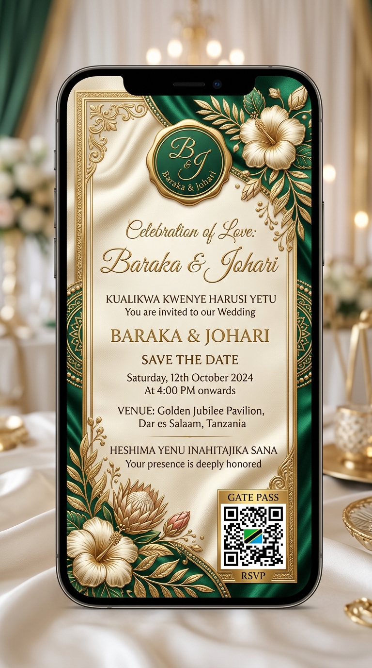 Royal Emerald & Gold Wedding Pass